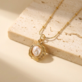 Barocca Pearl Pendant — 18k Gold-Plated Steel