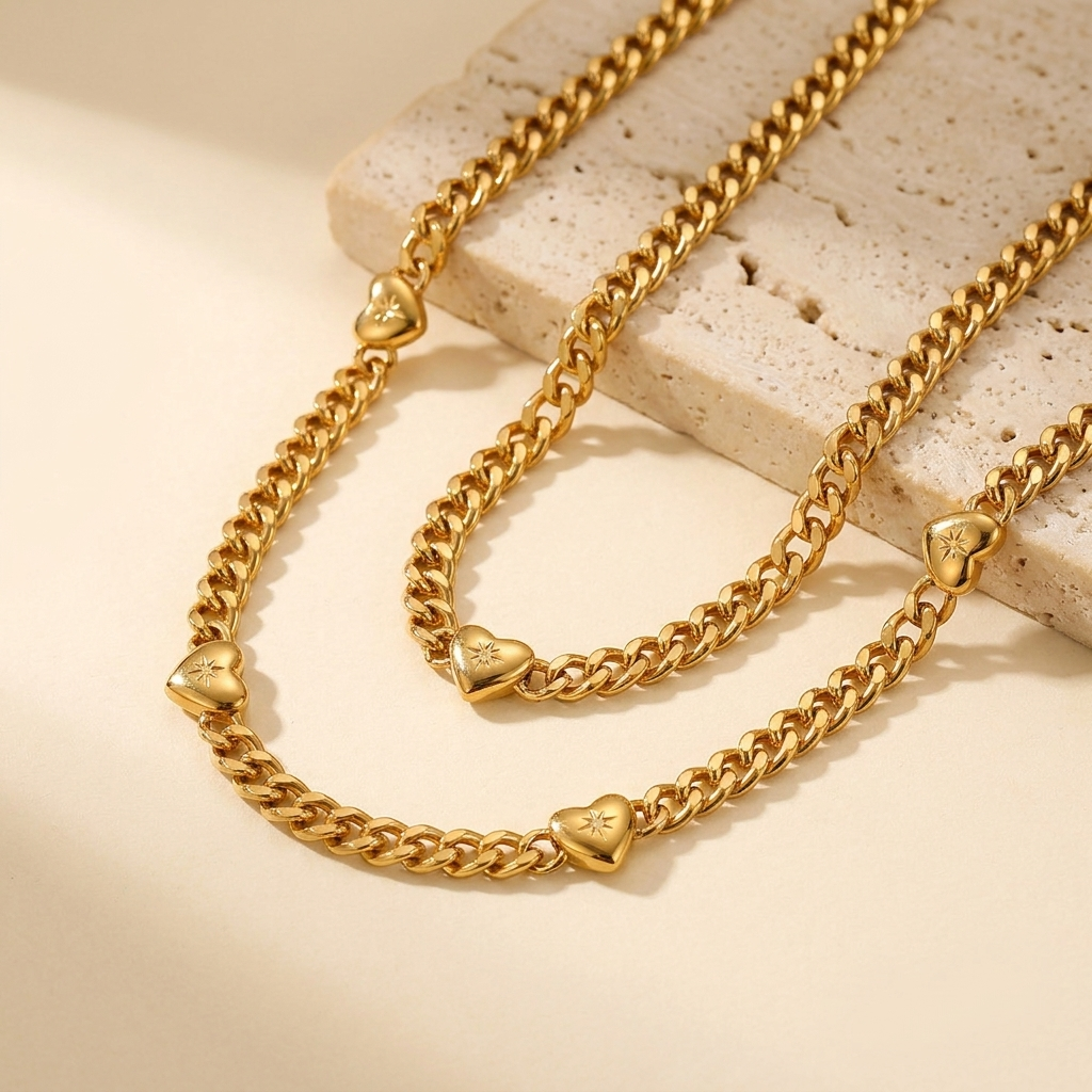 Cœur Cuban Chain — 18k Gold-Plated Steel