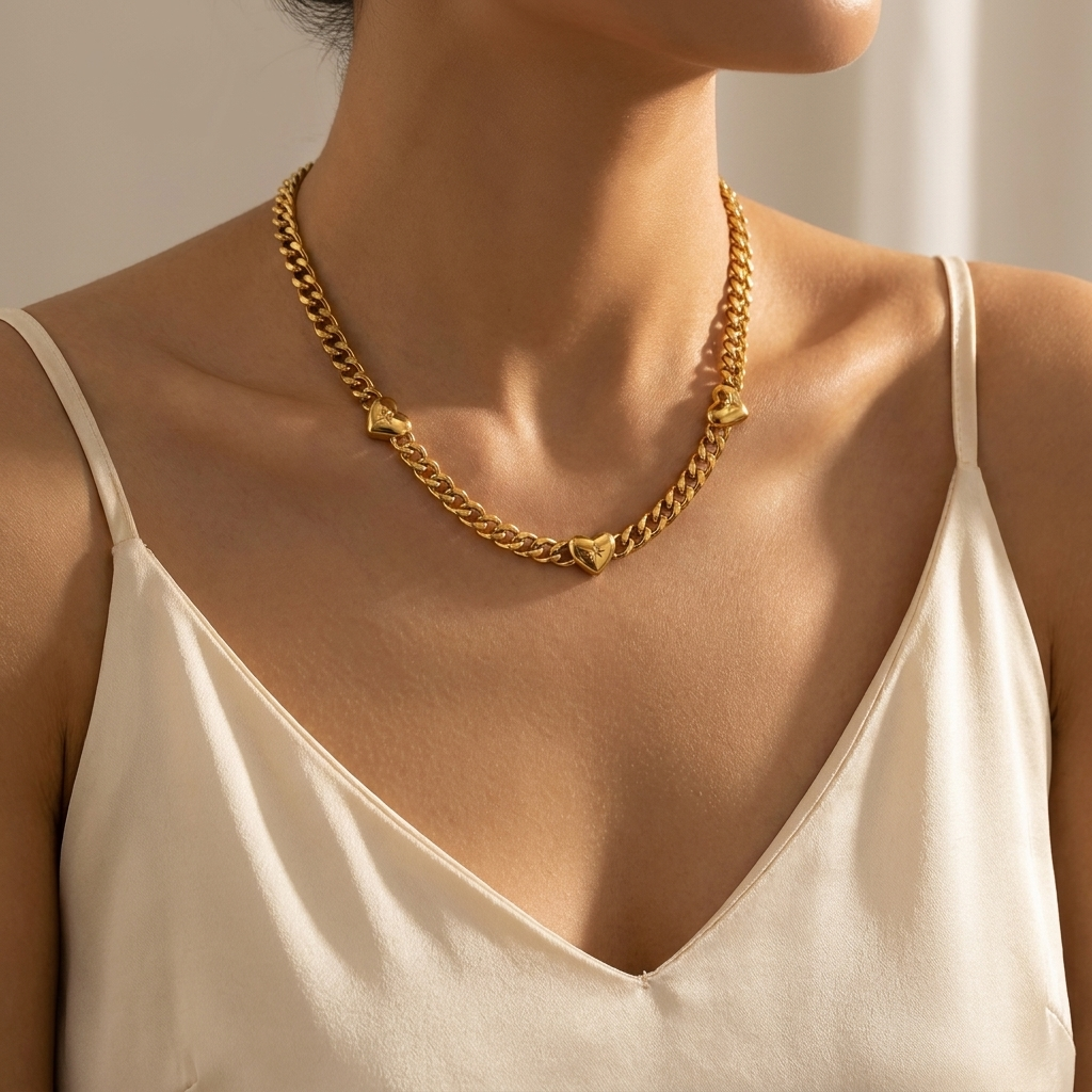 Cœur Cuban Chain — 18k Gold-Plated Steel