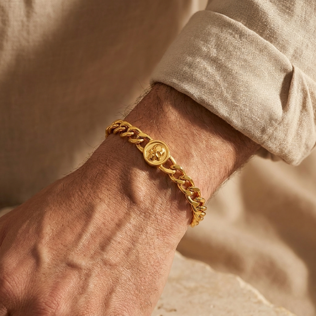 Massimo Cuban Bracelet — 18k Gold-Plated Steel