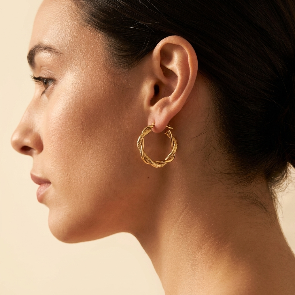 Onda Twisted Hoops — 18k Gold-Plated Steel