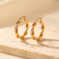 Onda Twisted Hoops — 18k Gold-Plated Steel