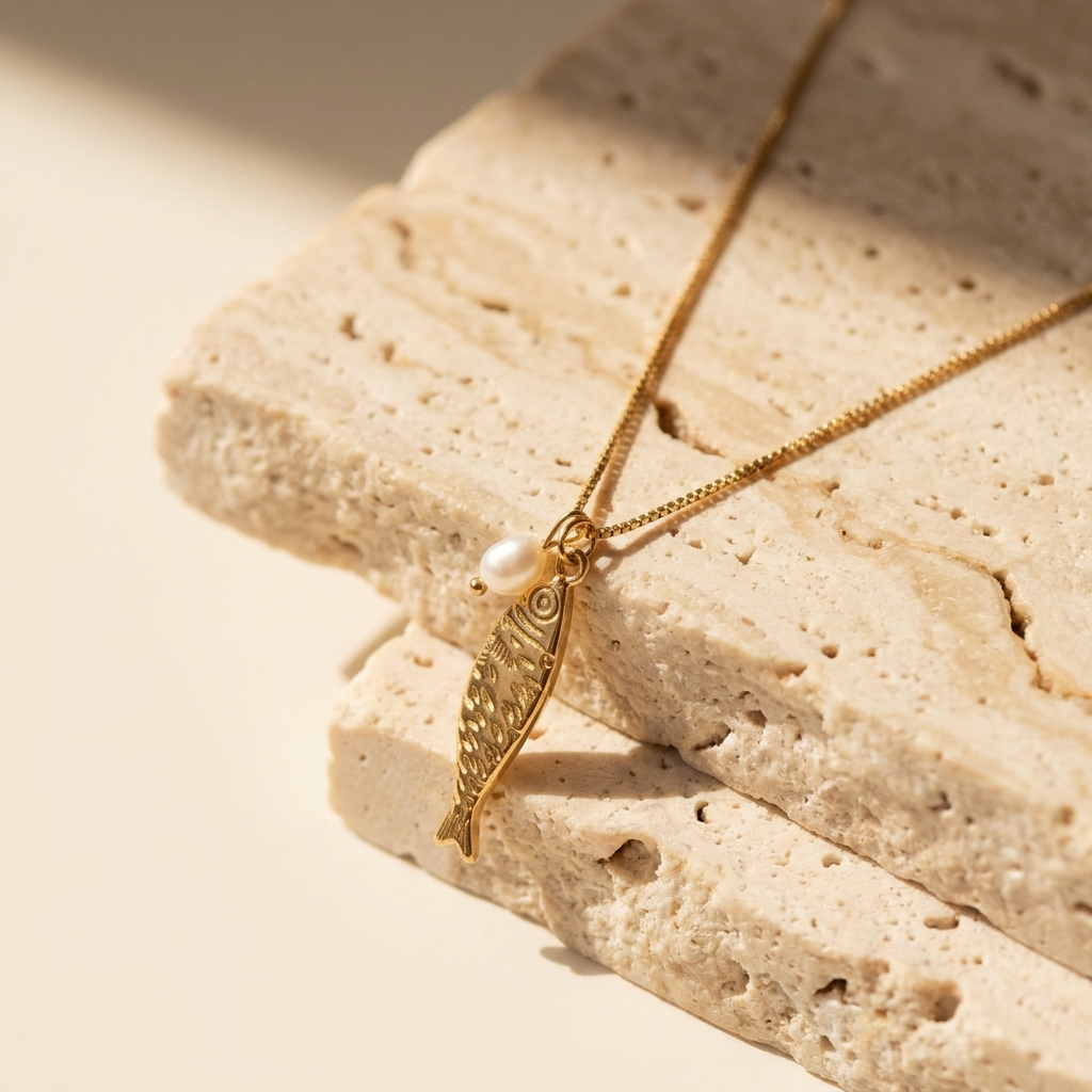 Pesce Pearl Pendant — 18k Gold-Plated