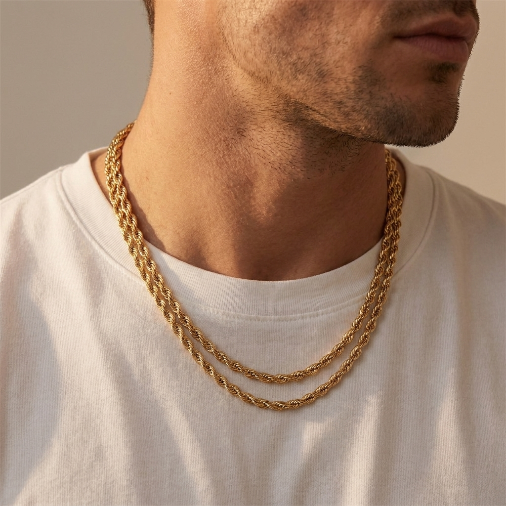Roma Rope Chain — 18k Gold-Plated Steel