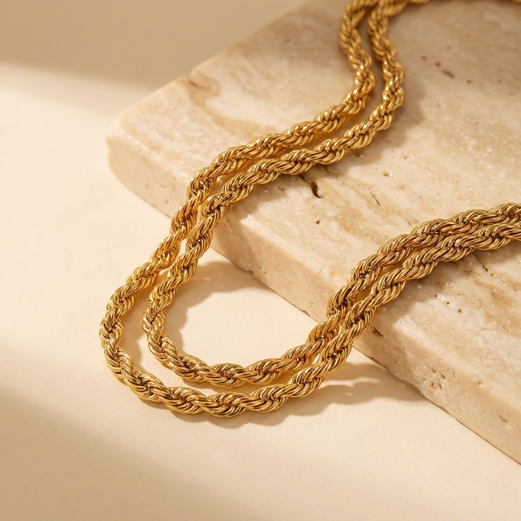 Roma Rope Chain — 18k Gold-Plated Steel